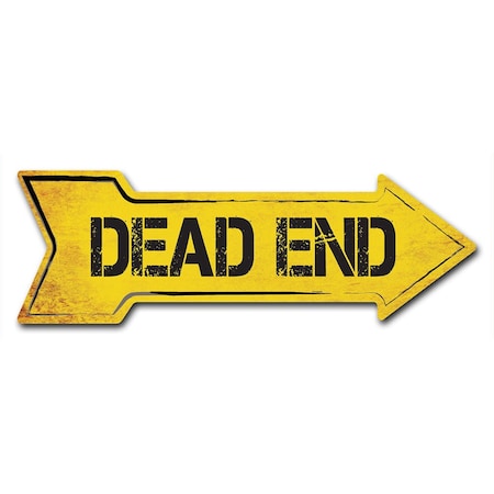 Signmission Dead End Arrow Decal Funny Home Decor 18in Wide D-A-999895